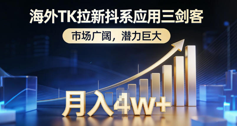 海外TK拉新抖系应用三剑客，市场广阔，潜力巨大，月入1w+-界海网创