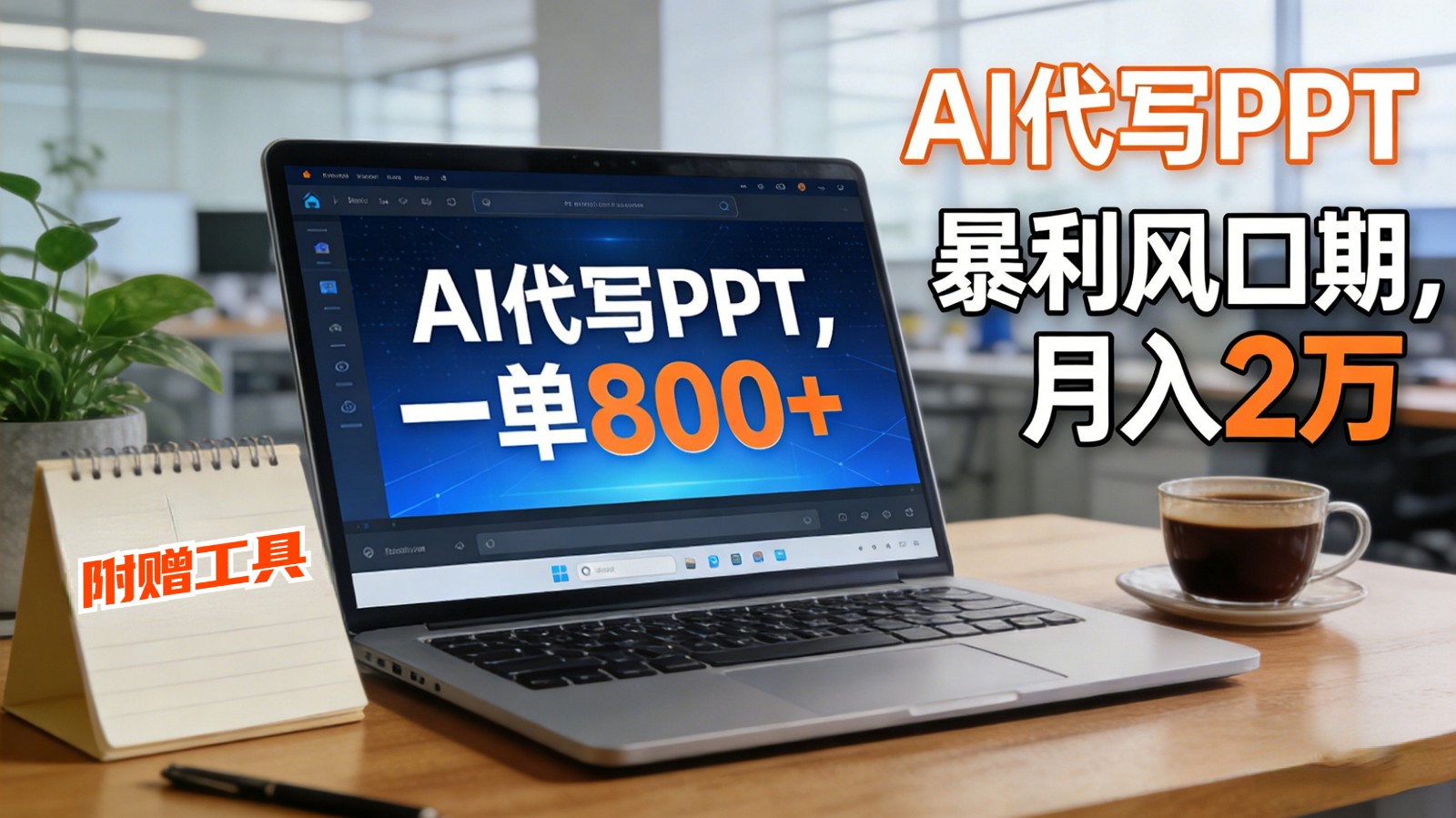 AI 代写做 PPT!一单狂赚 800+,风口期月入 2 万(工具 + 提示词直接送)-界海网创