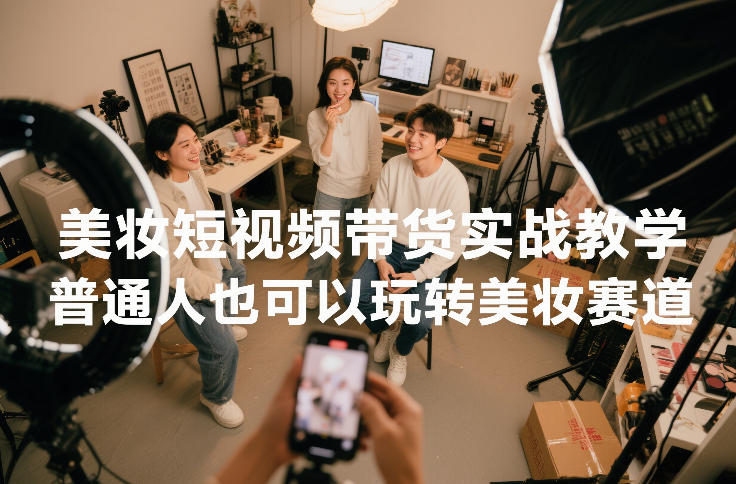 美妆短视频带货实战教学,普通人也可以玩转美妆赛道-界海网创