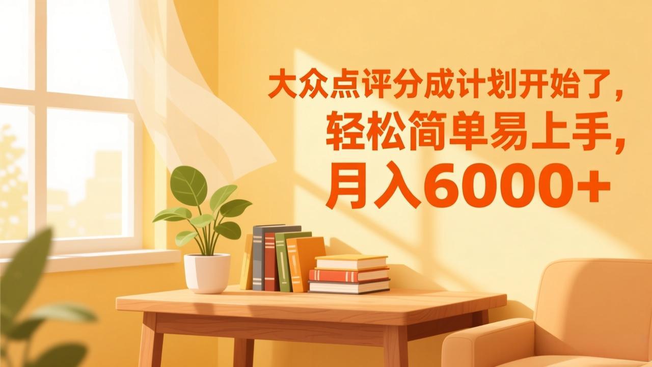 大众点评分成计划开始了,轻松简单易上手,月入6000+-界海网创