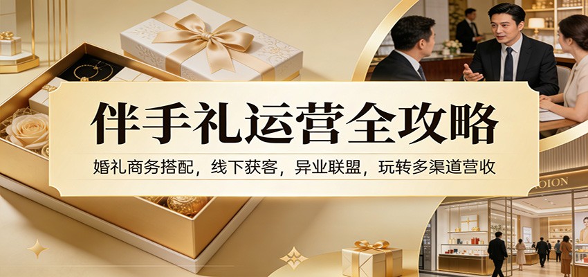 伴手礼运营全攻略:婚礼商务搭配,线下获客,异业联盟,玩转多渠道营收-界海网创