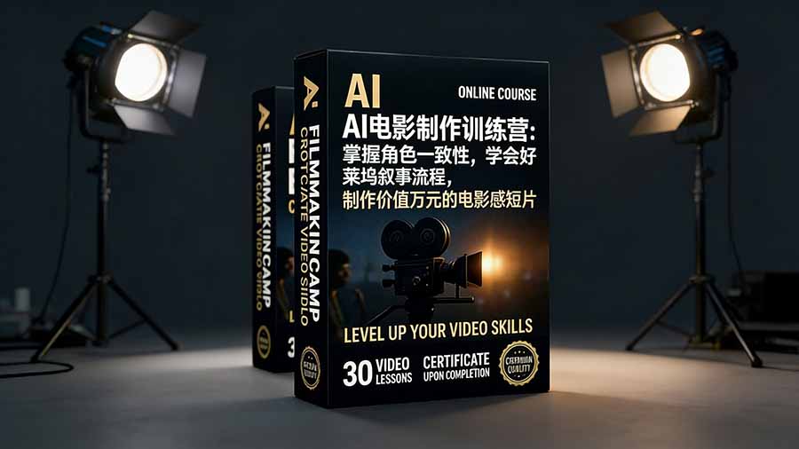 AI电影制作训练营:掌握角色一致性,学会好莱坞叙事流程,制作价值万元的电影感短片-界海网创