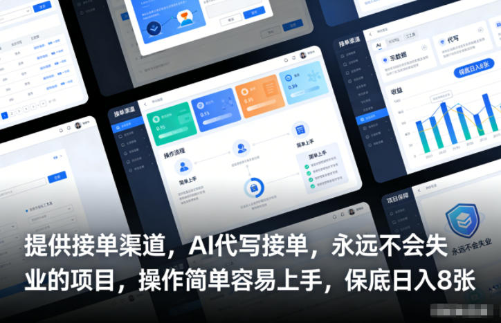 提供接单渠道，AI代写接单，永远不会失业的项目，操作简单容易上手，保底日入8张【揭秘】-界海网创