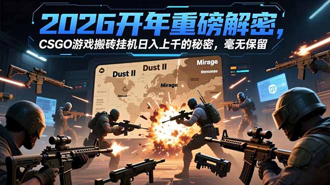 2026开年重磅解密,CSGO游戏搬砖挂机日入上千的秘密,毫无保留-界海网创