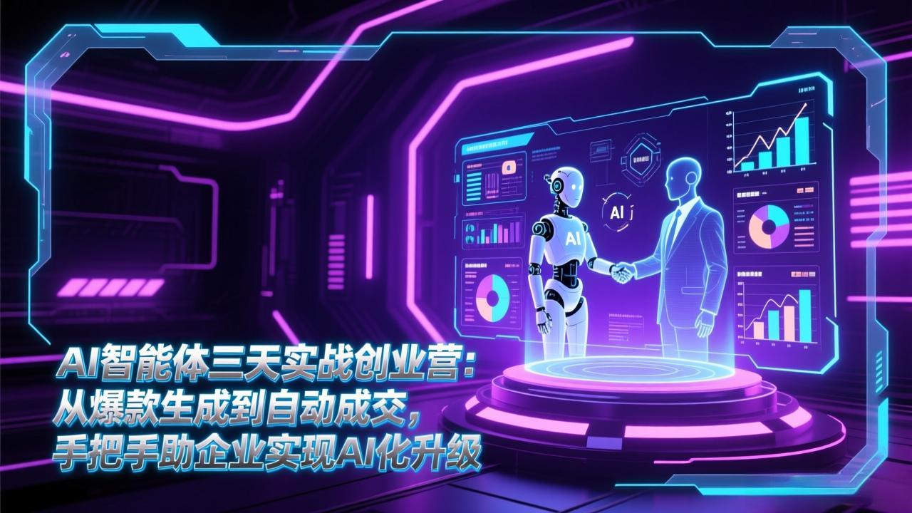 AI智能体三天实战创业营:从爆款生成到自动成交,手把手助企业实现AI化升级-界海网创