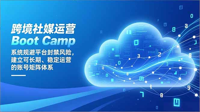 跨境社媒运营Boot Camp:系统规避平台封禁风险,建立可长期、稳定运营的账号矩阵体系-界海网创
