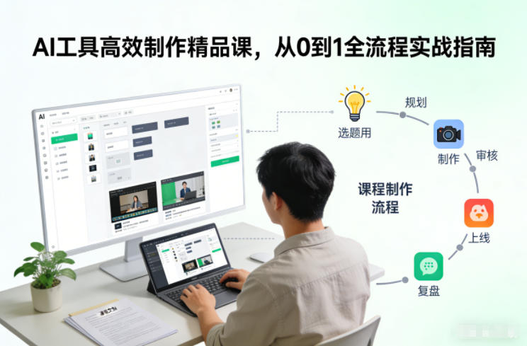 AI工具高效制作精品课，从0到1全流程实战指南-界海网创