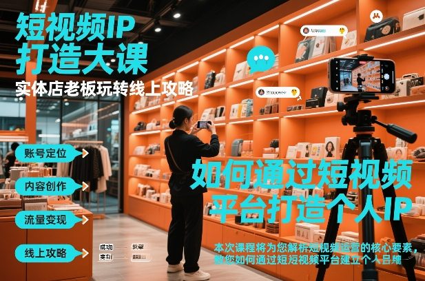 短视频ip打造大课，实体店老板玩转线上攻略-界海网创