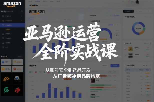 亚马逊运营全阶实战课，从账号安全到选品开发，从广告破冰到品牌构筑(更新2026)-界海网创