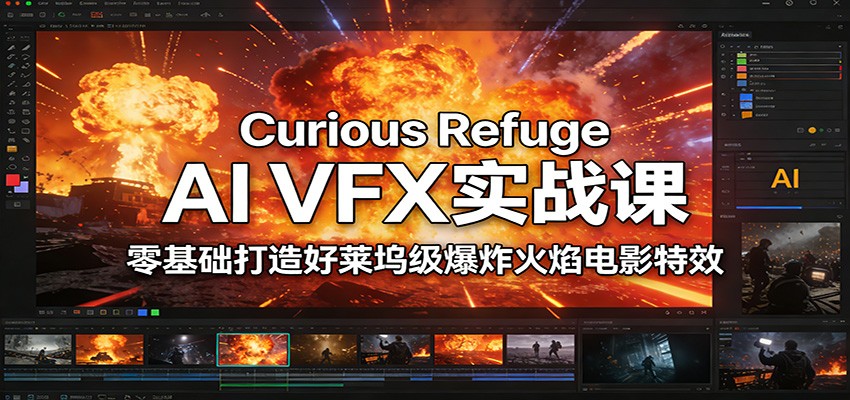 Curious Refuge AI VFX实战课,零基础打造好莱坞级爆炸火焰电影特效-界海网创