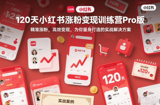 120天小红书涨粉变现训练营Pro版,精准涨粉,高效变现,为你量身打造的实战解决方案-界海网创